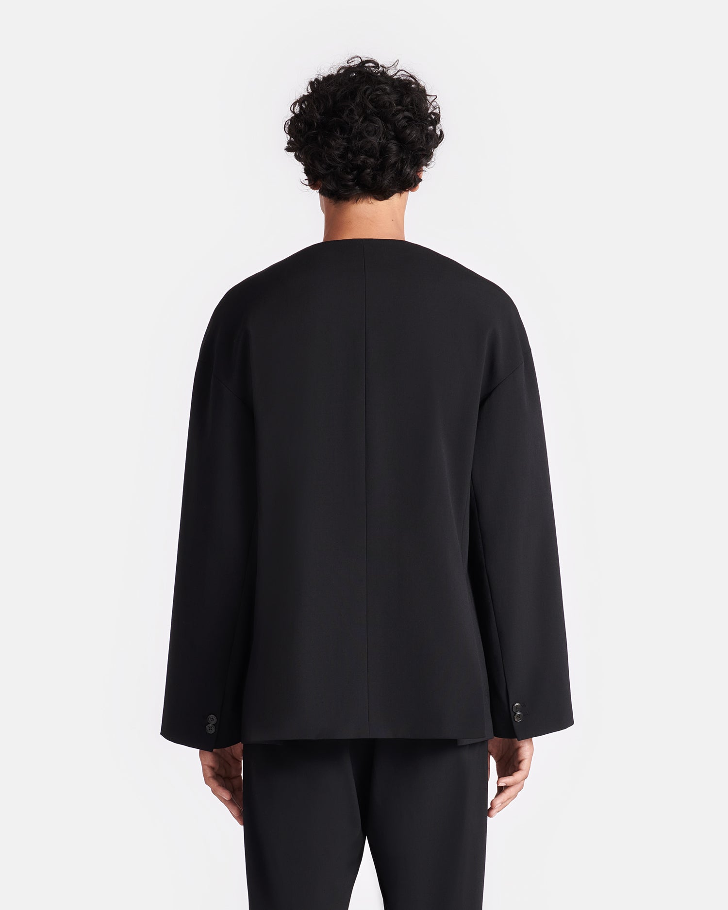 Cedric - Double-Breasted Twill Suiting Blazer - Black