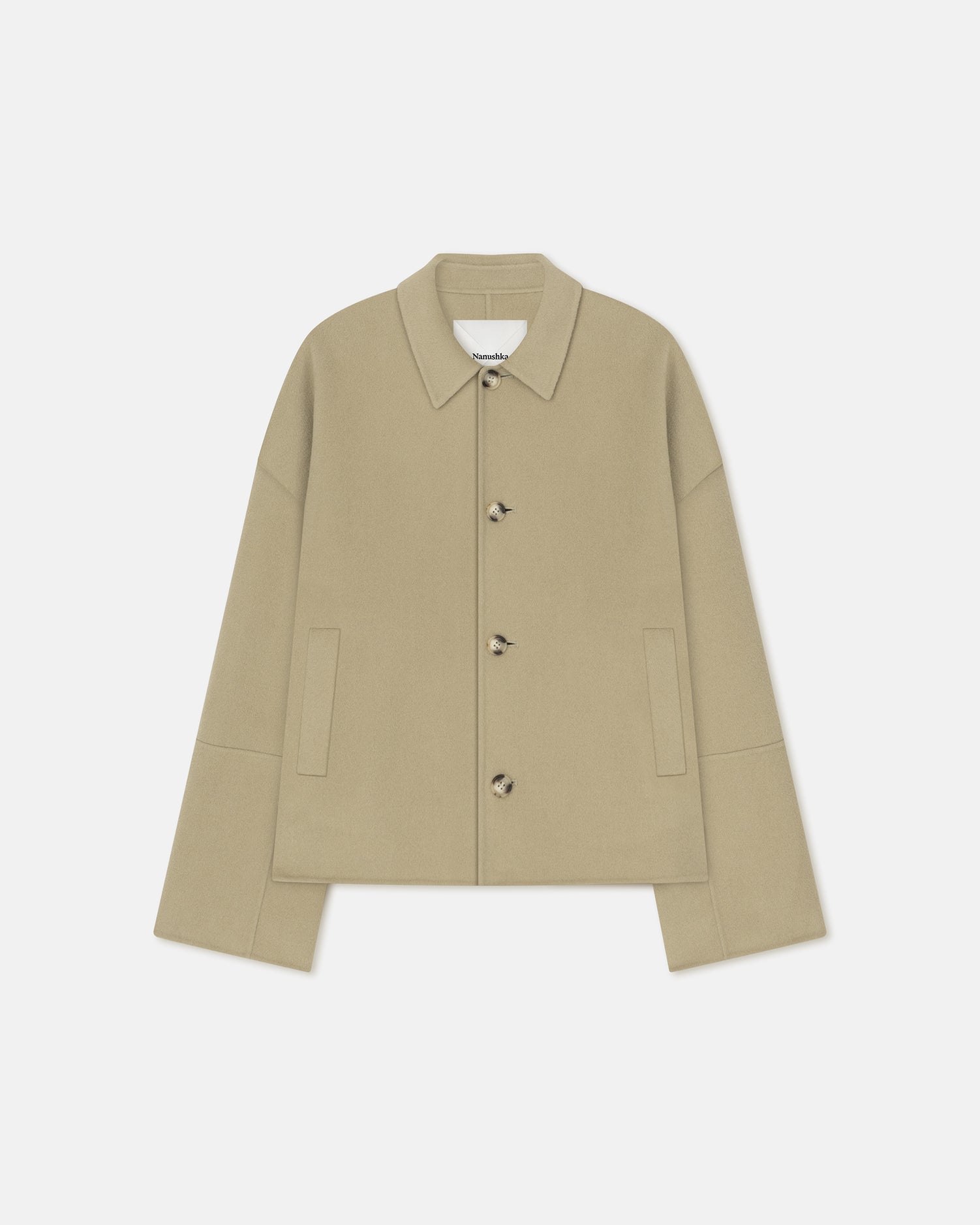 Marcin - Double Wool And Silk Blend Jacket - Pale Olive