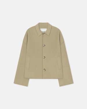 Marcin - Double Wool And Silk Blend Jacket - Pale Olive