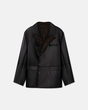 Andro - Bonded Shearing Blazer - Black/Brown