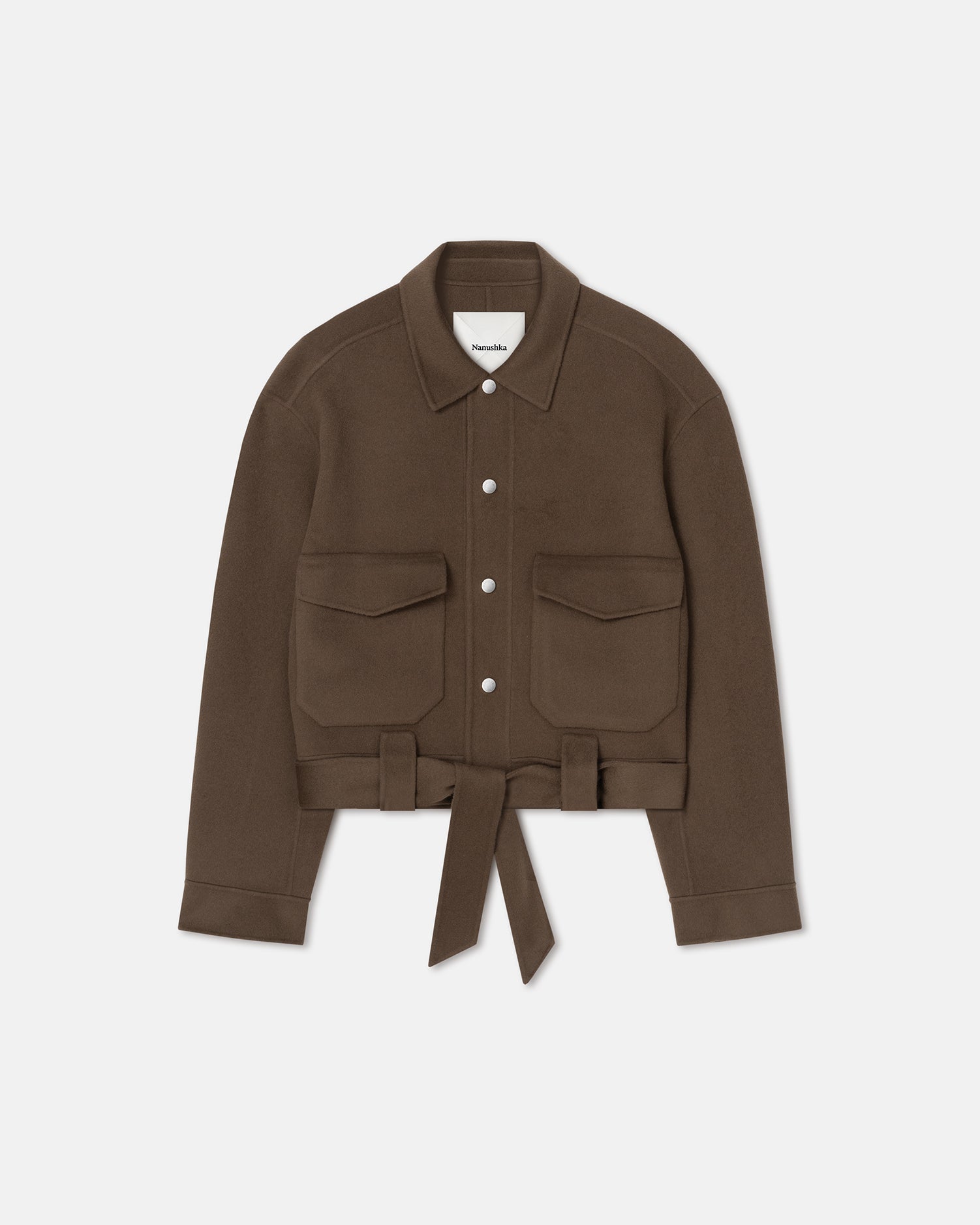 Vatson - Cropped Double Wool Flight Jacket - Clay