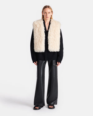 Xylia - Faux Racka Fur Vest - Creme