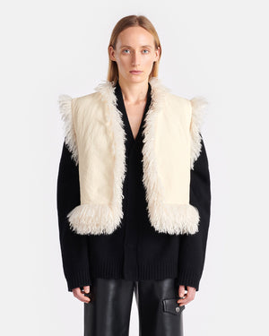 Xylia - Faux Racka Fur Vest - Creme