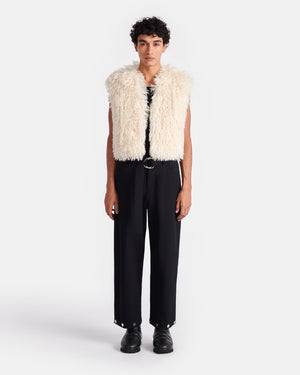 Xylia - Faux Racka Fur Vest - Creme