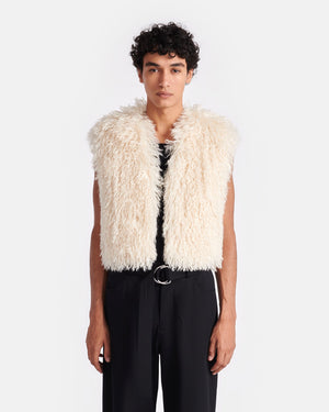 Xylia - Faux Racka Fur Vest - Creme