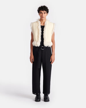 Xylia - Faux Racka Fur Vest - Creme