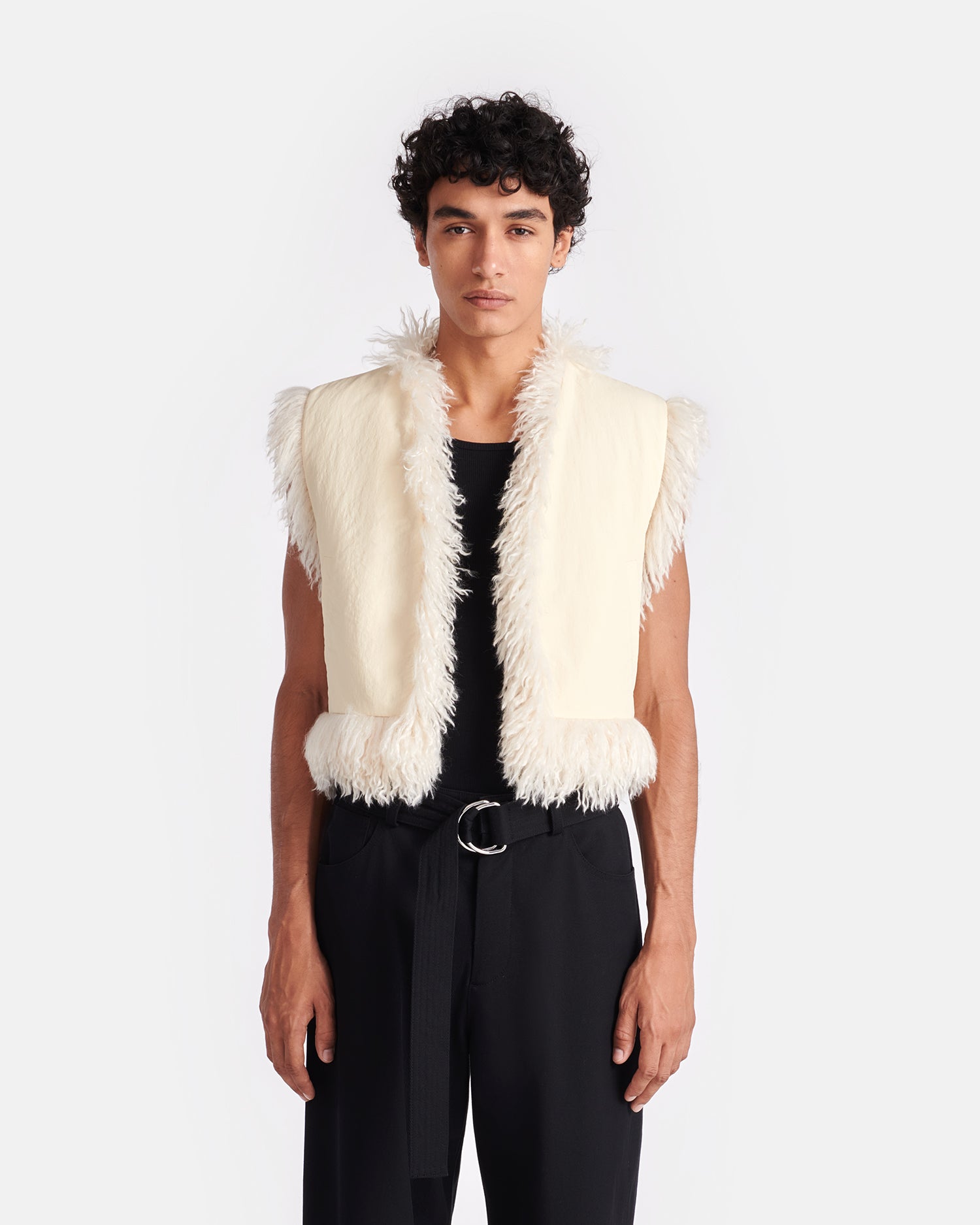 Xylia - Faux Racka Fur Vest - Creme