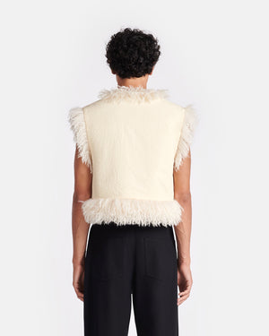 Xylia - Faux Racka Fur Vest - Creme