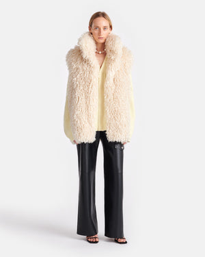 Ried - Faux Racka Fur Vest - Creme