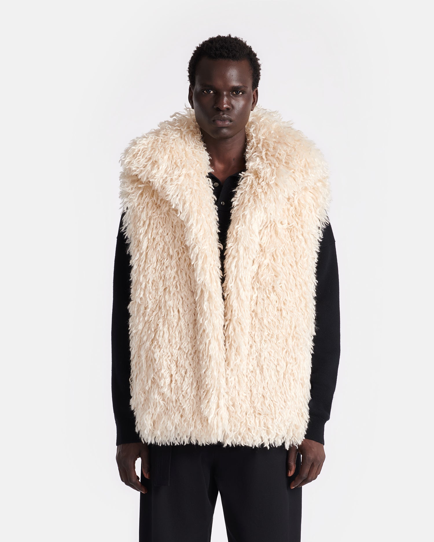 Ried - Faux Racka Fur Vest - Creme