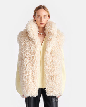 Ried - Faux Racka Fur Vest - Creme