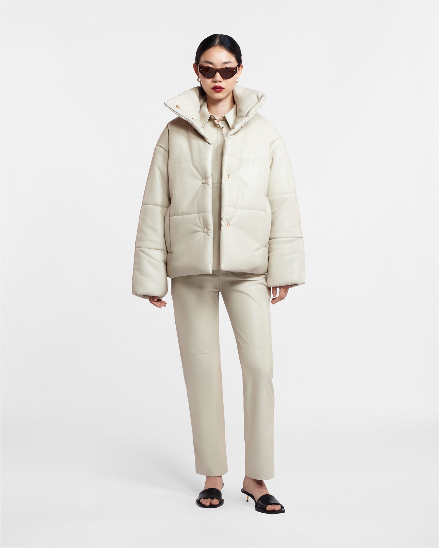 Hide - Okobor™ Alt-Leather Puffer Jacket - Creme