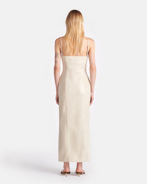 Ilara - Square Neck Okobor™ Alt-Leather Dress - Creme