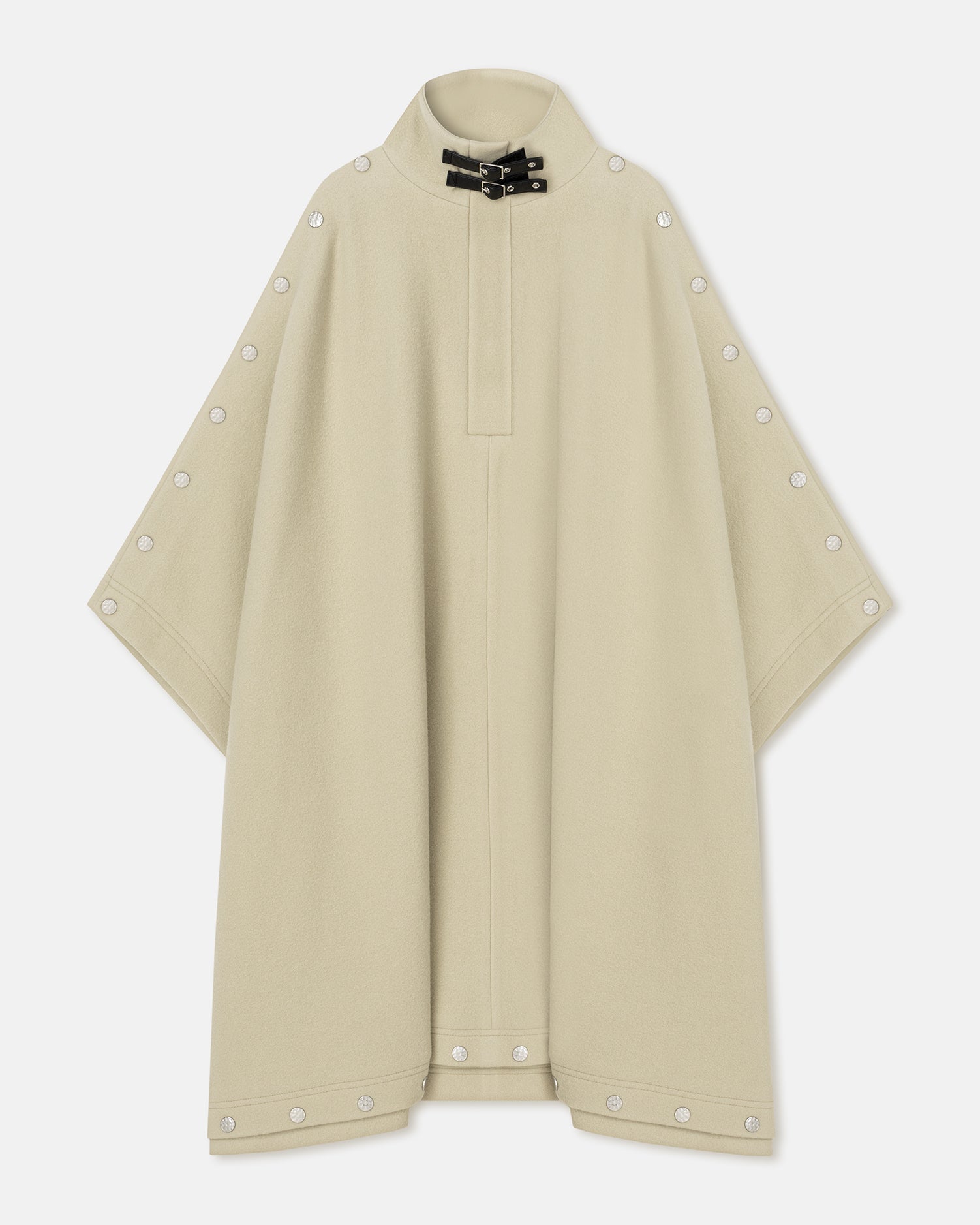 Wita - Studded Felted Wool Cape - Oat