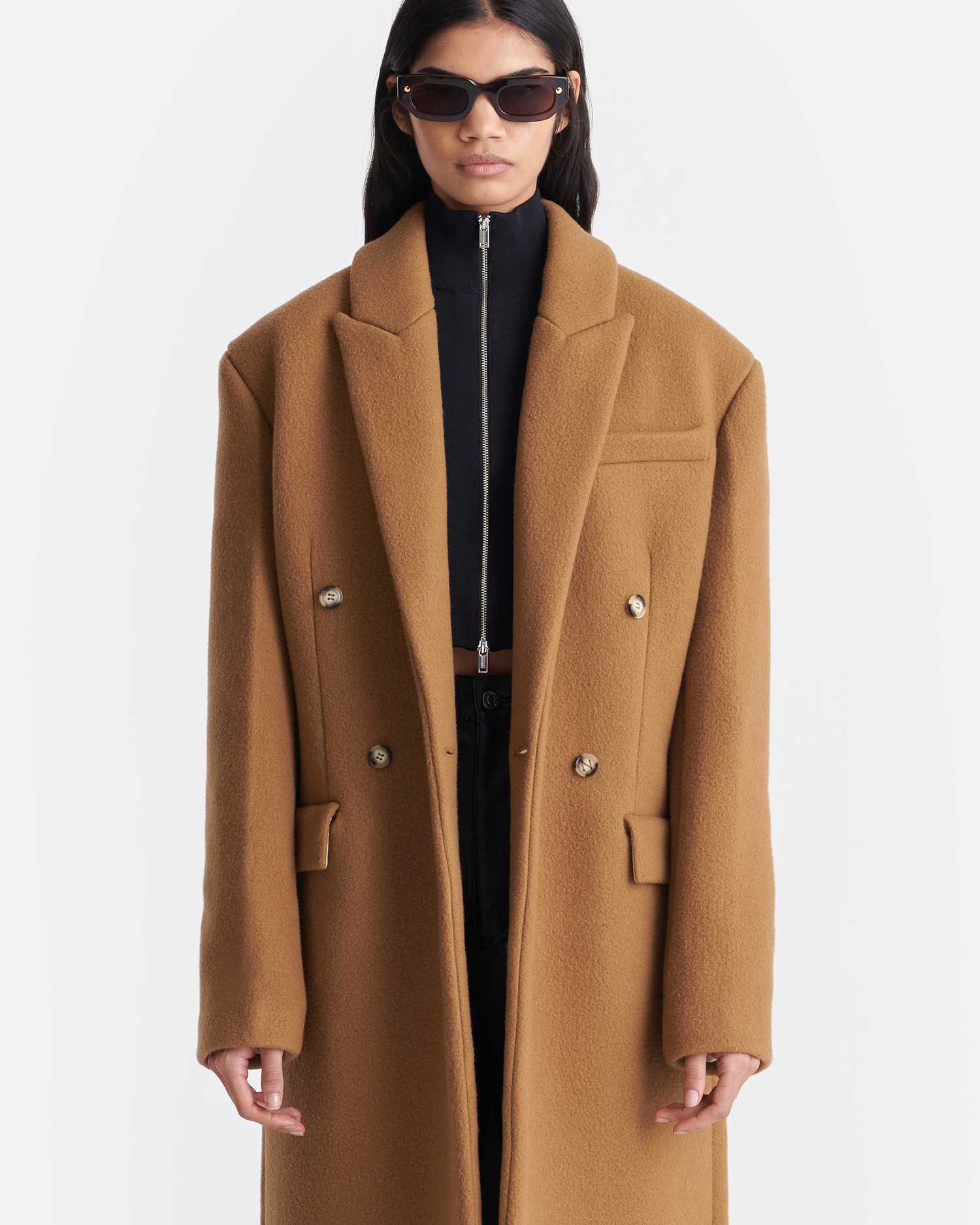 Ferris - Felted Wool Coat - Walnut