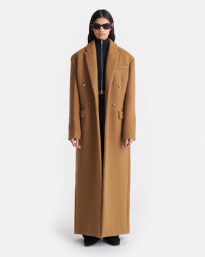 Ferris - Felted Wool Coat - Walnut