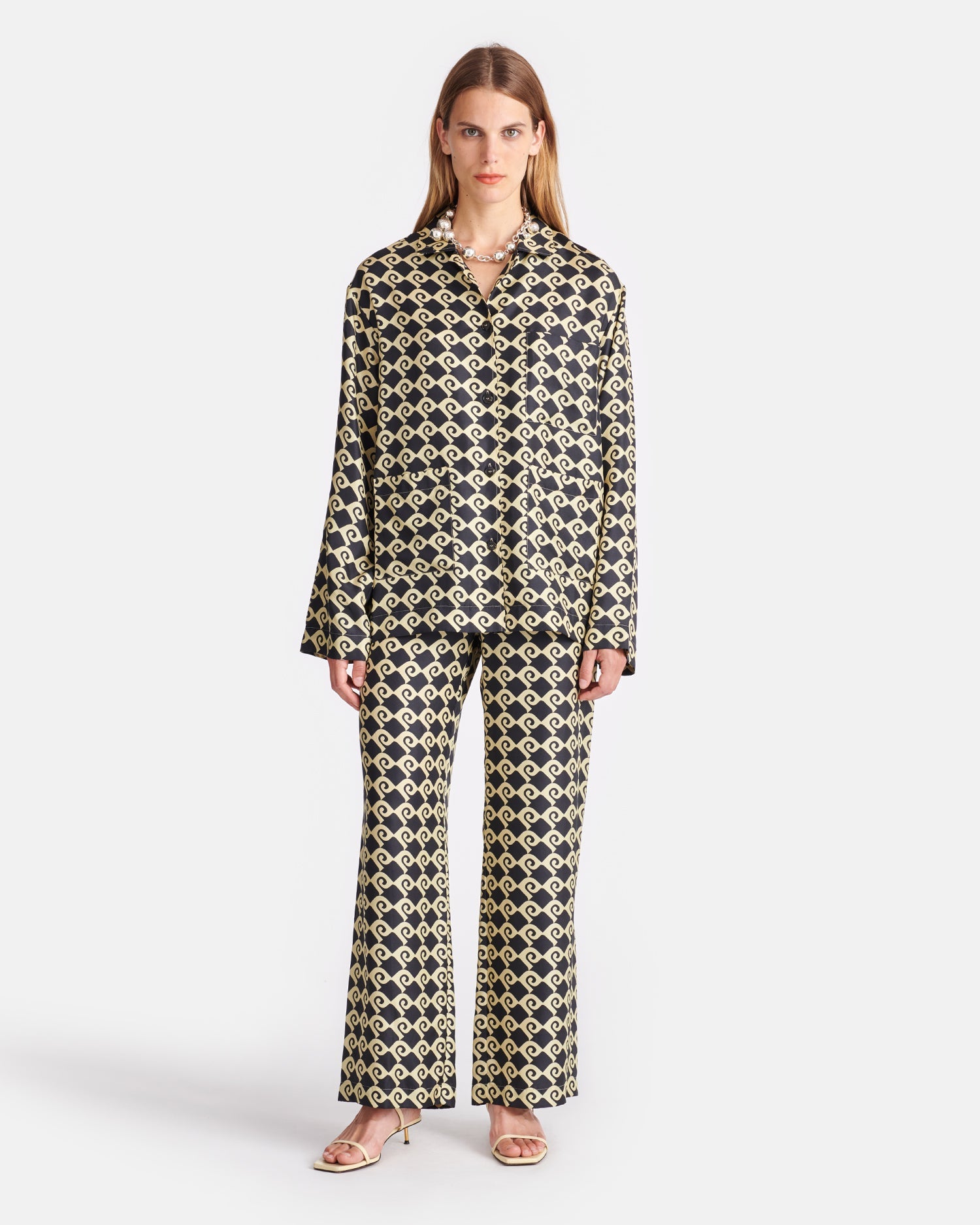 Kamala - Printed Silk-Twill Shirt - Diamond Check