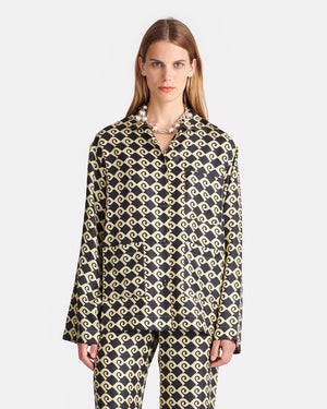 Kamala - Printed Silk-Twill Shirt - Diamond Check