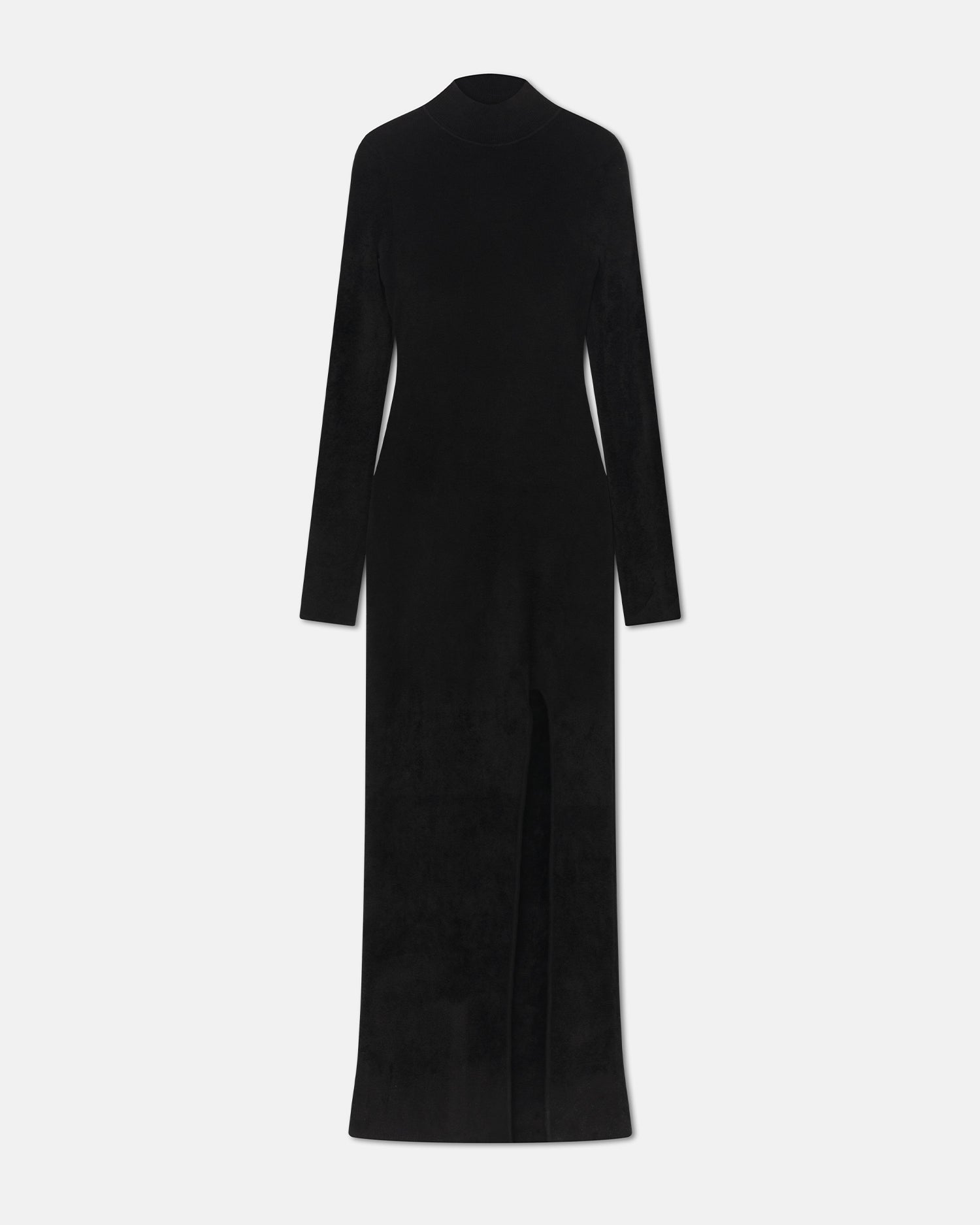 Beyla - Chenille Turtleneck Maxi Dress - Black