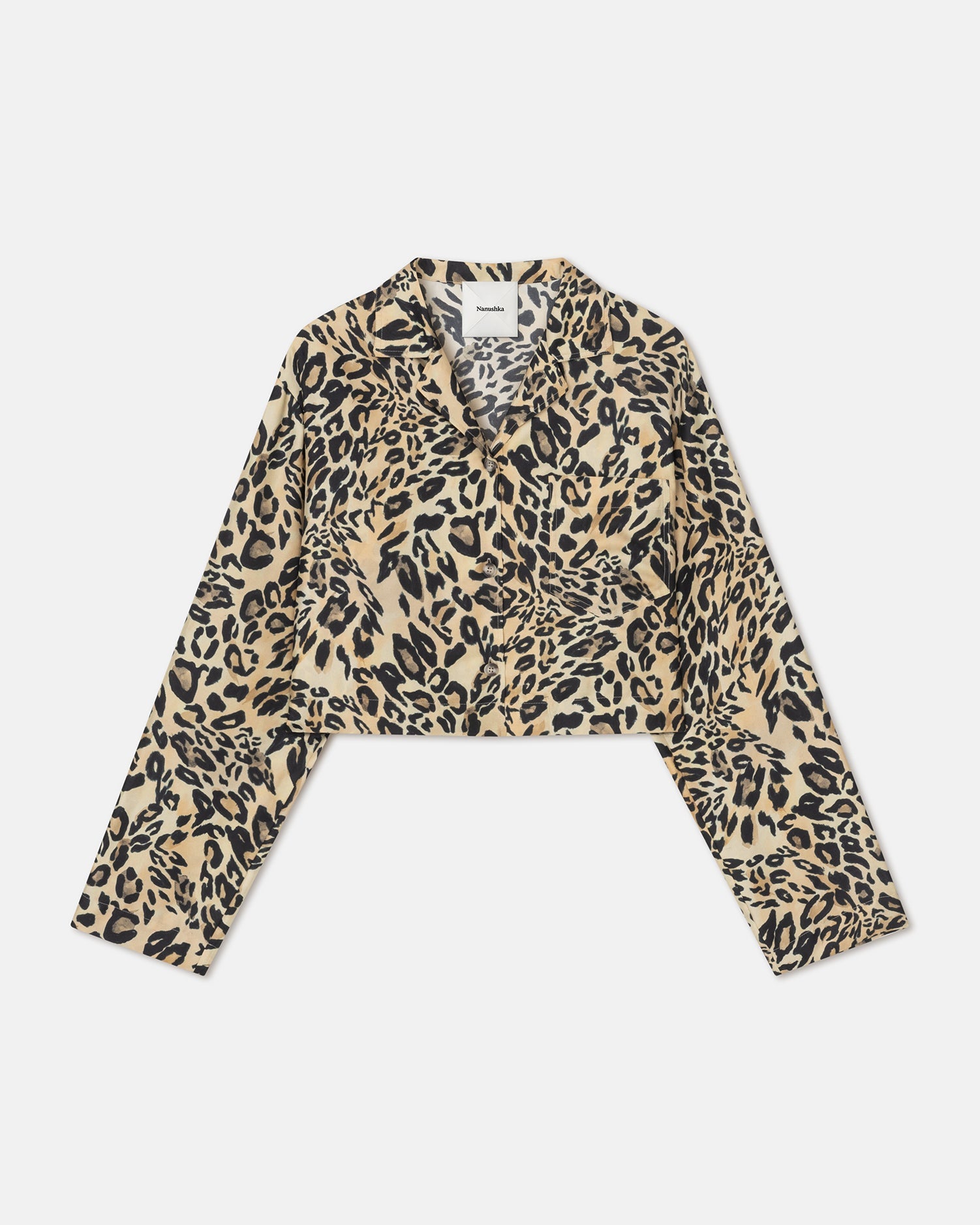 Vally - Cropped Printed Twill-Silk Shirt - Leopard