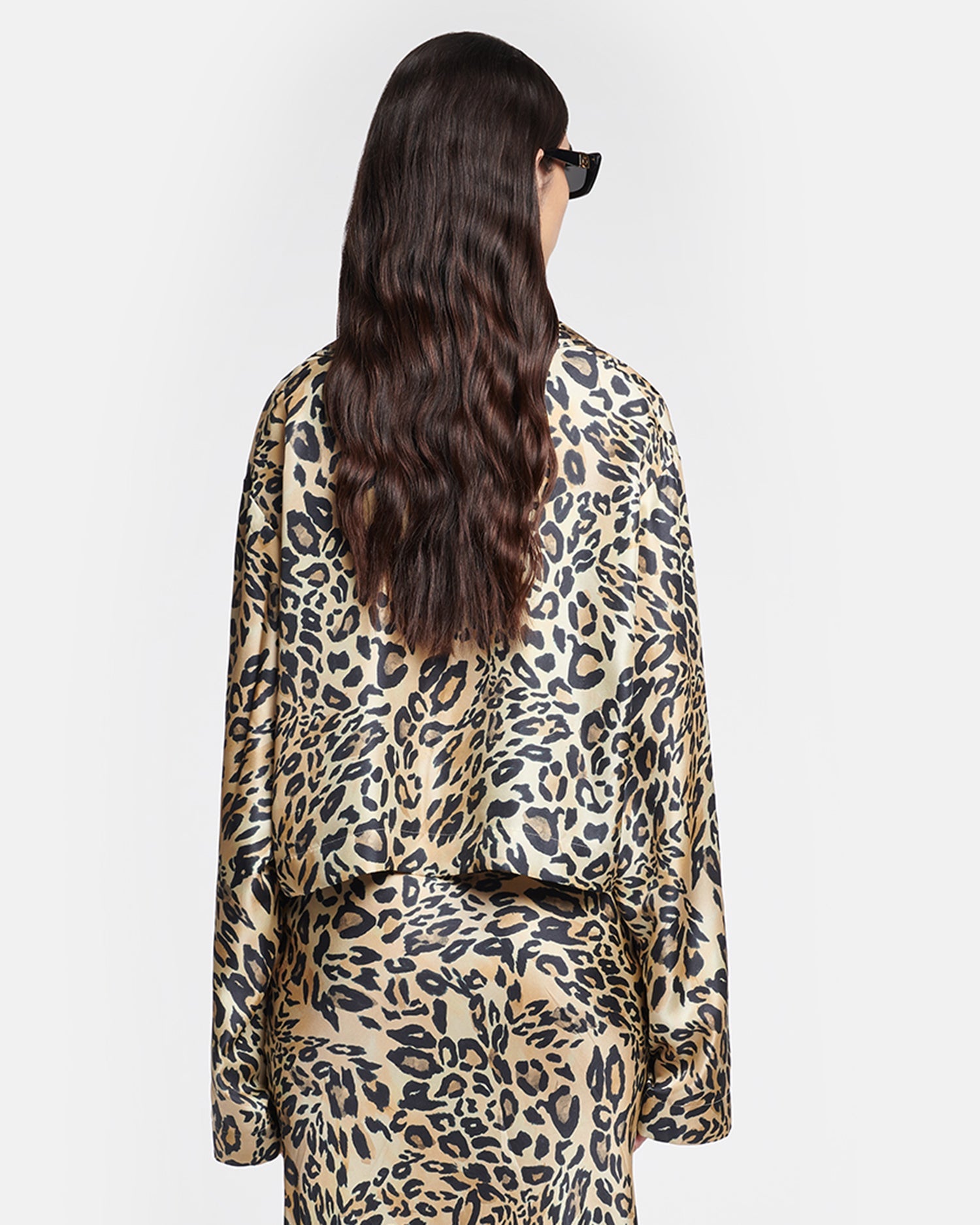 Vally - Cropped Printed Twill-Silk Shirt - Leopard