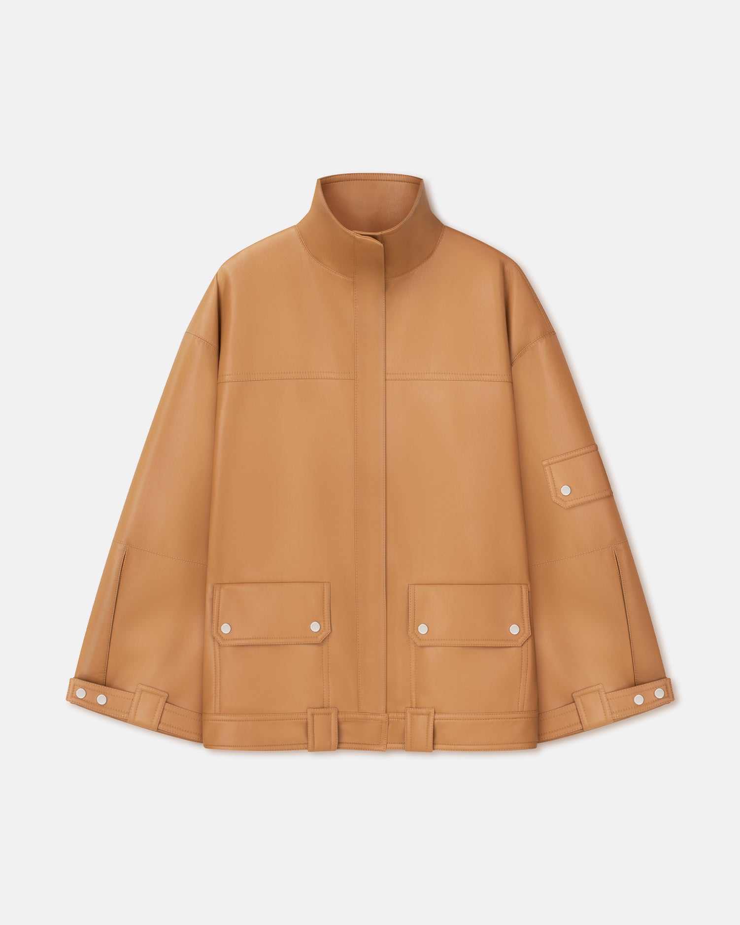 Silva - Regenerated Leather Jacket - Tan Apricot