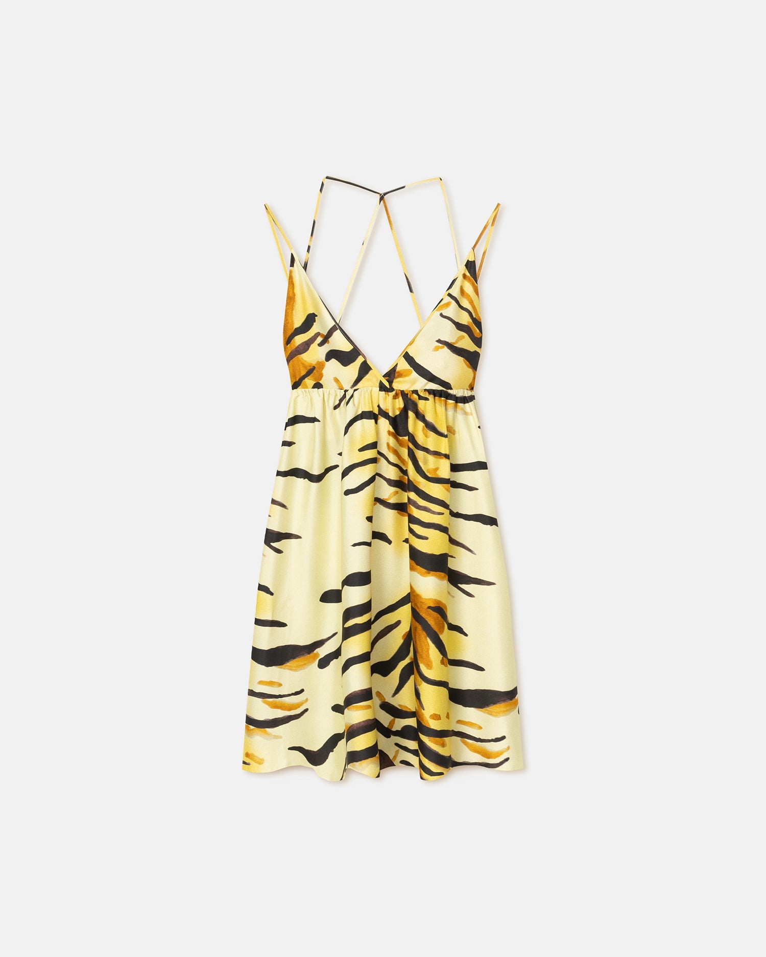 Ceil - Printed Silk Twill Mini Dress - Tiger