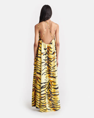 Delphy - Printed Silk Twill Maxi Dress - Tiger