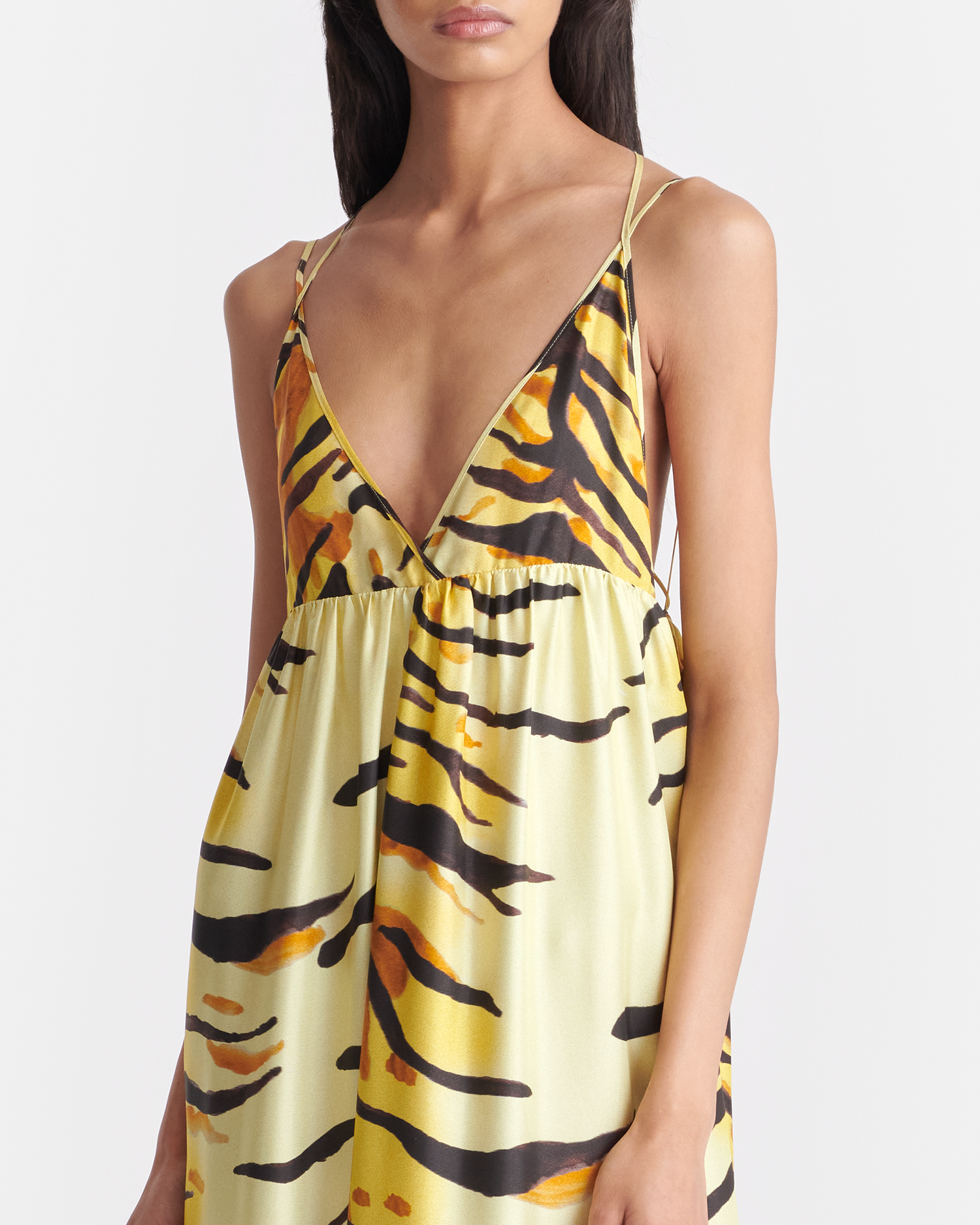 Delphy - Printed Silk Twill Maxi Dress - Tiger