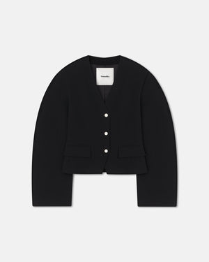 Kiyo - Seersucker Blazer - Black