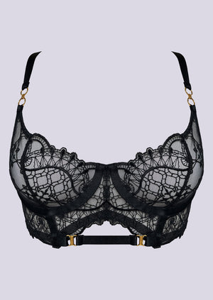 Mari Longline Bodice Bra Black