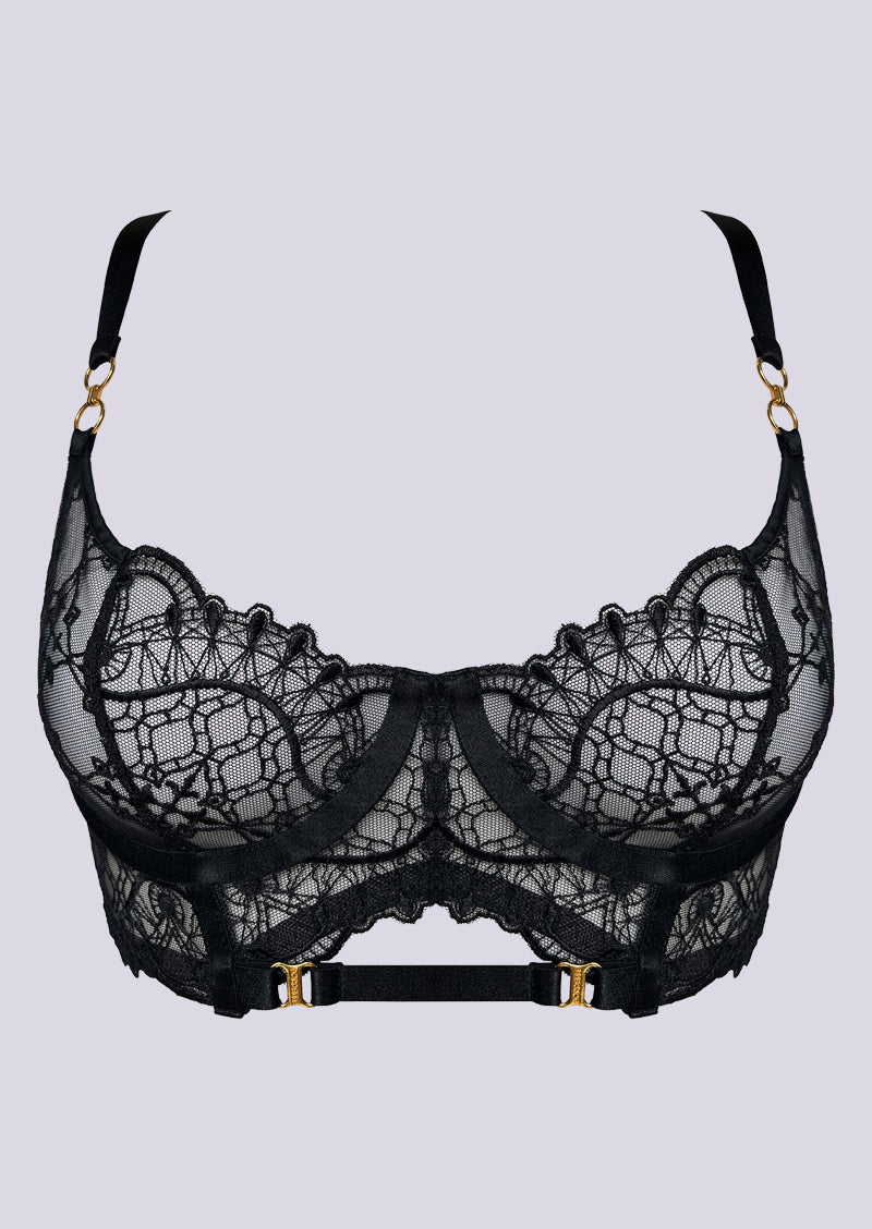 Mari Longline Bodice Bra Black