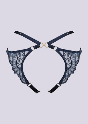 Mari Open Back Brief Navy Blue