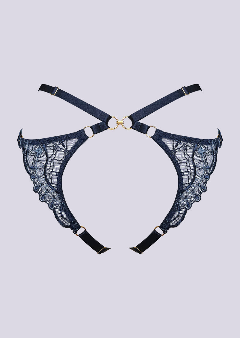 Mari Open Back Brief Navy Blue