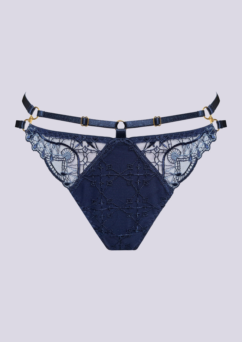 Mari Open Back Brief Navy Blue