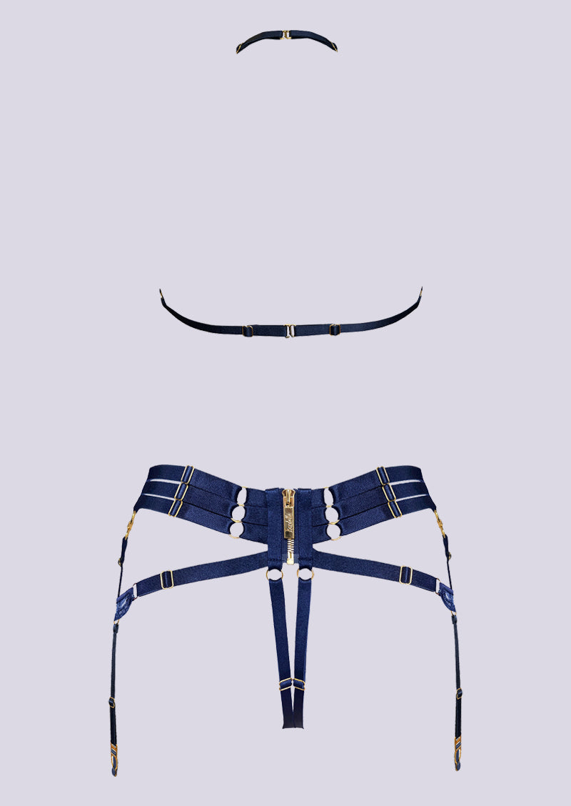 Mari Suspender Harness Navy Blue