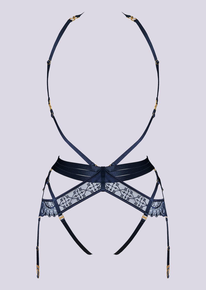 Mari Suspender Harness Navy Blue