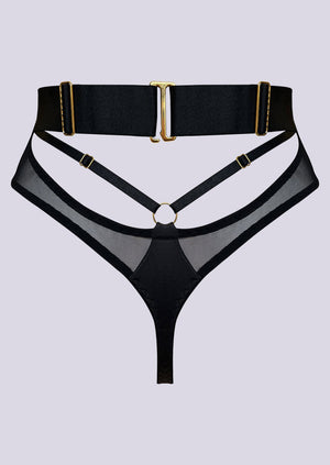 Vero High Waist Thong Black