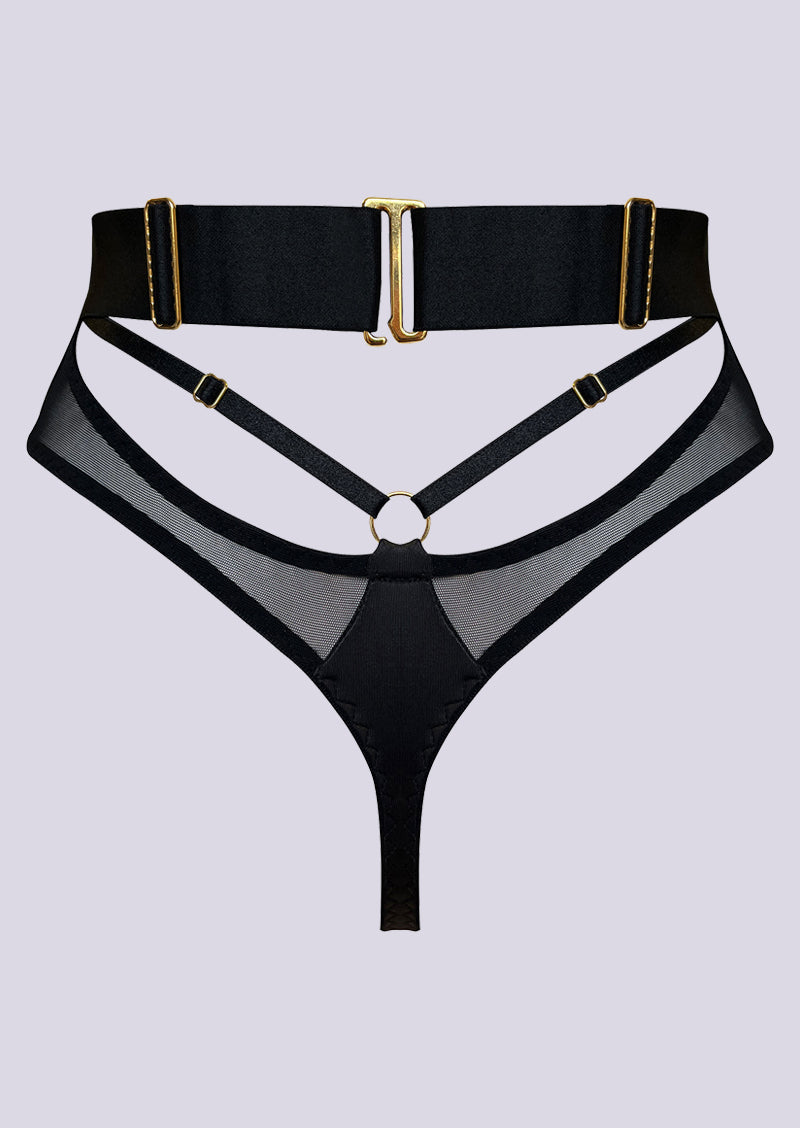 Vero High Waist Thong Black