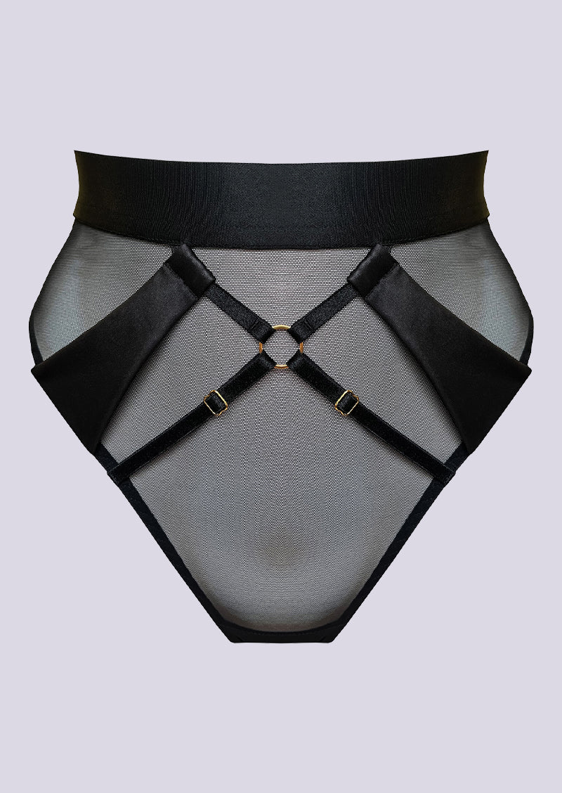 Vero High Waist Thong Black