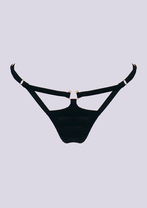 Clea Strap Thong Black