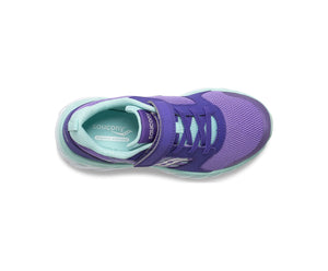 Saucony Little Girls Wind 2.0 A/C Velcro Sneaker Purple / Turquoise