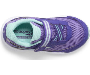 Saucony Toddler Girls Ride 10 Jr. Velcro Sneaker Purple