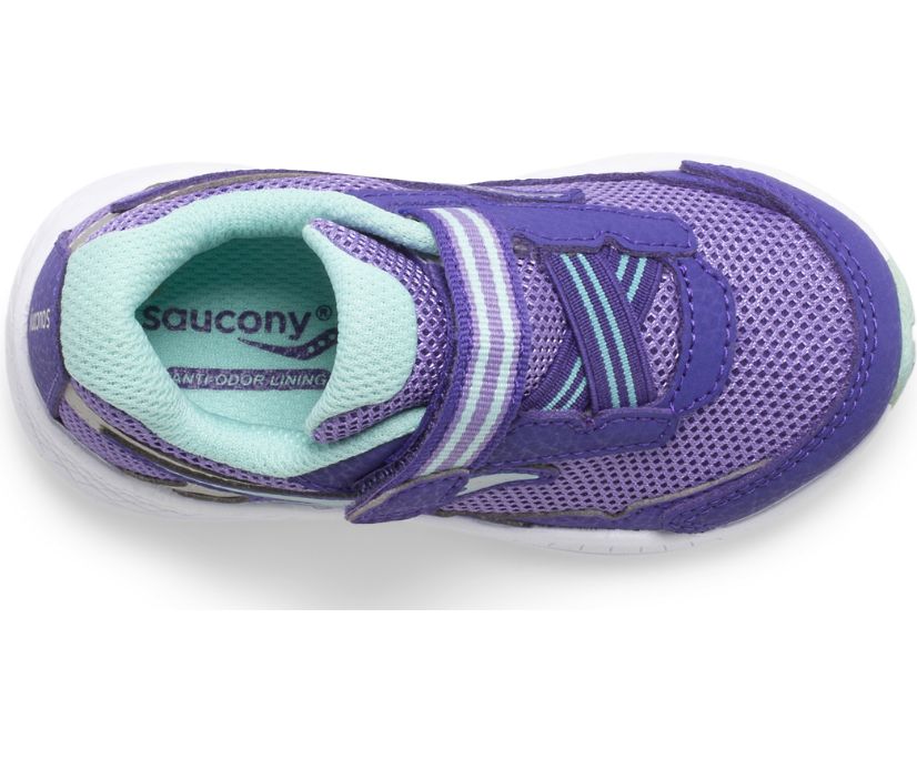 Saucony Toddler Girls Ride 10 Jr. Velcro Sneaker Purple