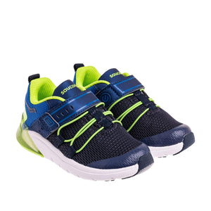 Saucony Toddler Boys Flash Glow 2.0 Jr. Velcro Sneaker Navy / Green