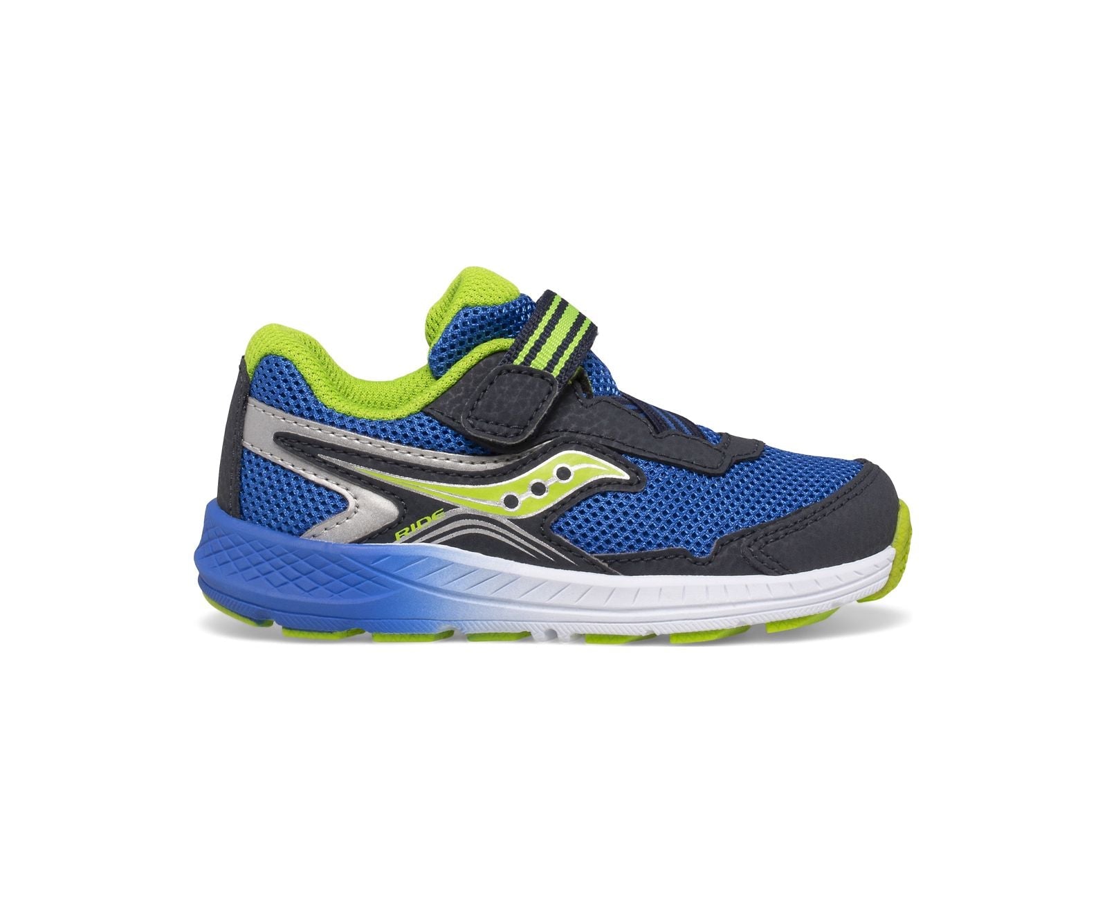 Saucony Toddler/Little Boys Ride 10 Jr. Velcro Sneaker Navy / Green