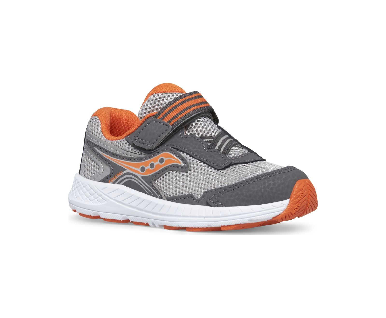 Saucony Toddler Boy's Ride 10 Jr Velcro Sneaker Grey / Orange