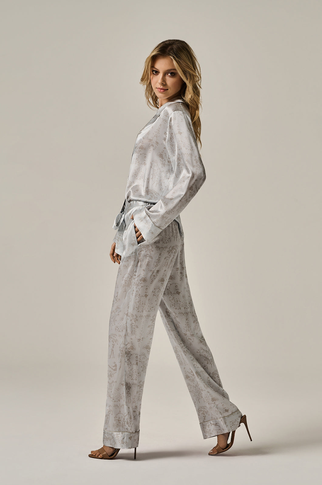 TOILE KIKI SILK LOUNGE TIE UP PANT