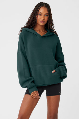 Scholar Hooded Sweater - Midnight Green