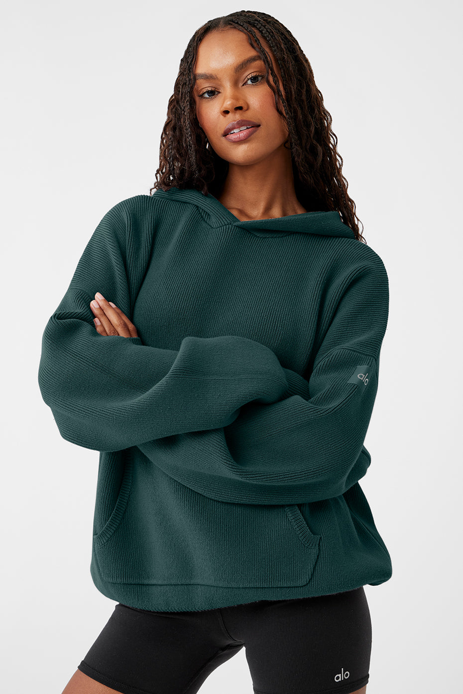 Scholar Hooded Sweater - Midnight Green